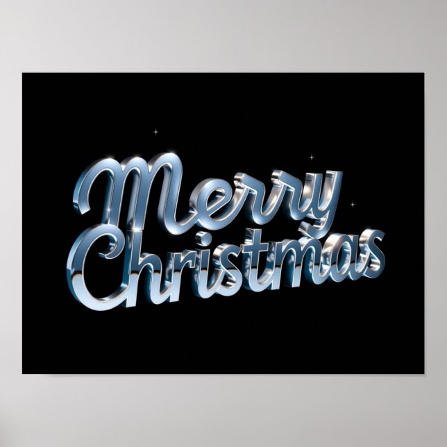 Merry Christmas Luxury Typography Poster Paper H24 (Front)