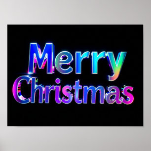 Merry Christmas Luxury Typography Poster Paper H25