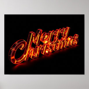 Merry Christmas Luxury Typography Poster Paper H28
