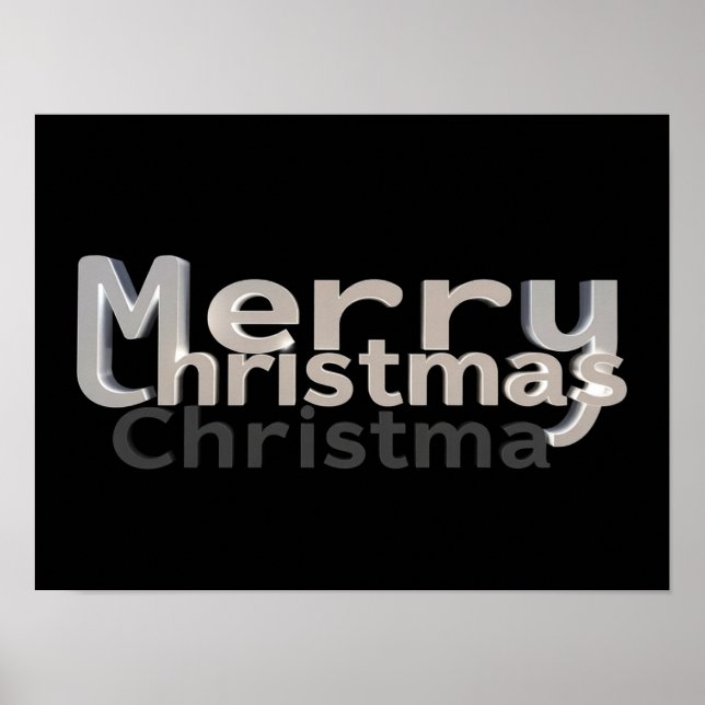 Merry Christmas Luxury Typography Poster Paper H32 (Front)
