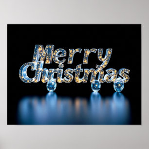 Merry Christmas Luxury Typography Poster Paper H34