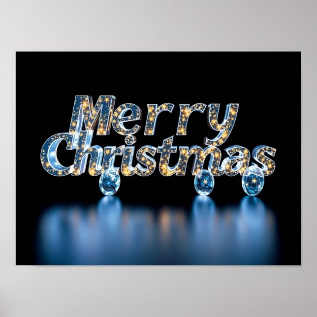 Merry Christmas Luxury Typography Poster Paper H34 (Front)