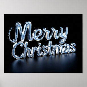 Merry Christmas Luxury Typography Poster Paper H36