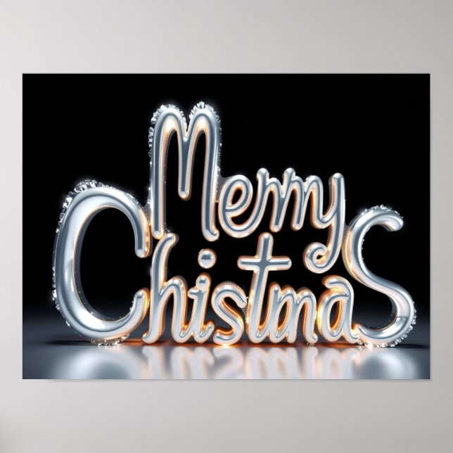 Merry Christmas Luxury Typography Poster Paper H37 (Front)