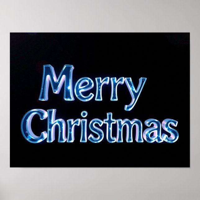 Merry Christmas Luxury Typography Poster Paper H42 (Front)