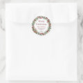 Round Label Rustic Style Merry Christmas Made with Love | Rustic Watercolor Classic Round ...