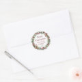Round Label Rustic Style Merry Christmas Made with Love | Rustic Watercolor Classic Round ...