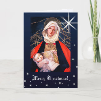 Merry Christmas. Madonna and Child Christmas Holiday Card