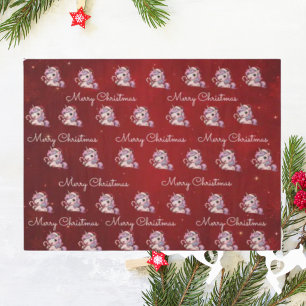 Merry Christmas Magical Crimson Christmas Unicorn Tissue Paper