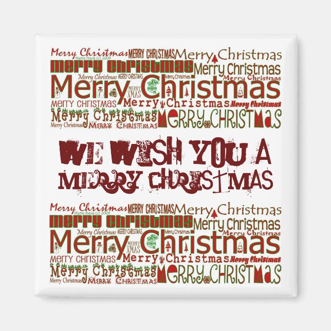 Merry Christmas Magnet - Personalize (Front)
