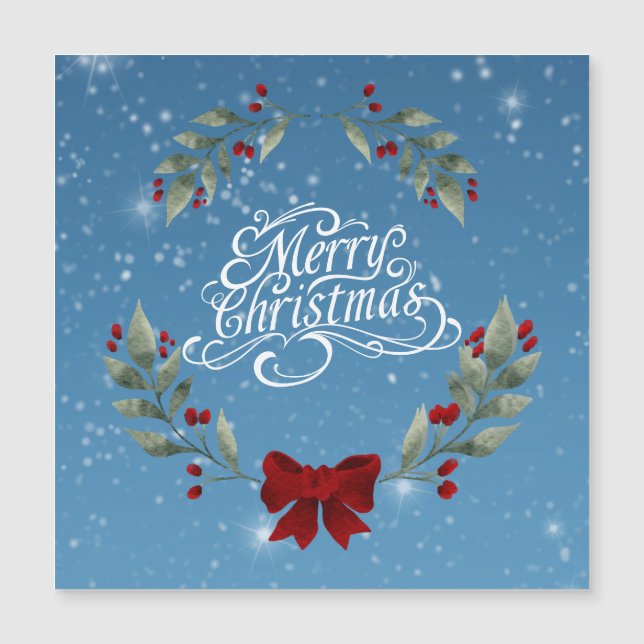 Merry Christmas Magnetic Card (Front)