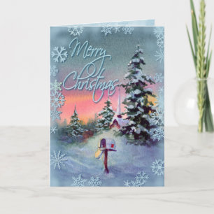 MERRY CHRISTMAS MAILBOX by SHARON SHARPE Holiday Card