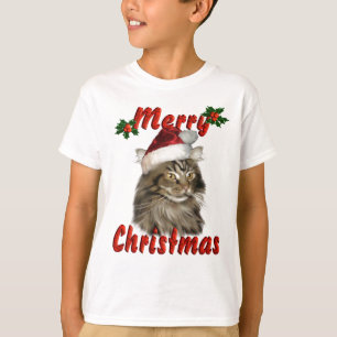 Merry Christmas Maine Coon Cat T-Shirt