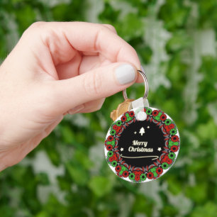 Merry Christmas mandala designs Keychain