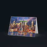 Merry Christmas, Manhattan, NY Card<br><div class="desc">Merry Christmas,  Manhattan,  NY scenic skyline.</div>
