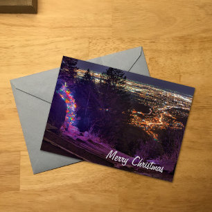 Merry Christmas Manitou Incline Lighted Tree Card