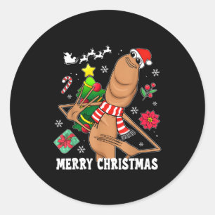 Merry Christmas Marcus The Worm Funny Unhinged Mem Classic Round Sticker