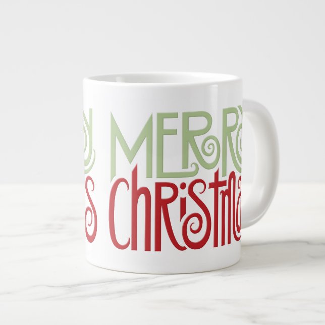 Merry Christmas margarita green Jumbo Mug (Front Right)