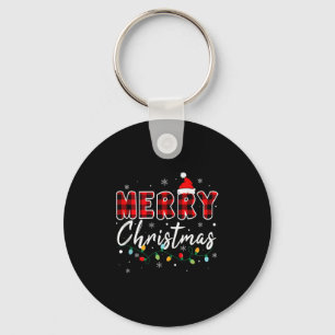 Merry Christmas Matching Family Pajamas Santa Holi Keychain