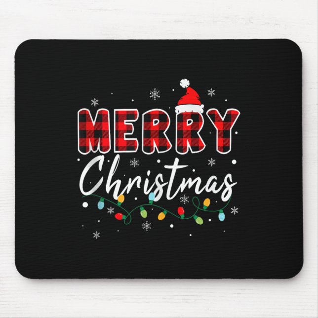 Merry Christmas Matching Family Pajamas Santa Holi Mouse Pad (Front)