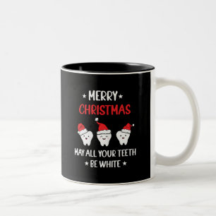 Merry Christmas - May All Your Teeth Be White Two-Tone Coffee Mug