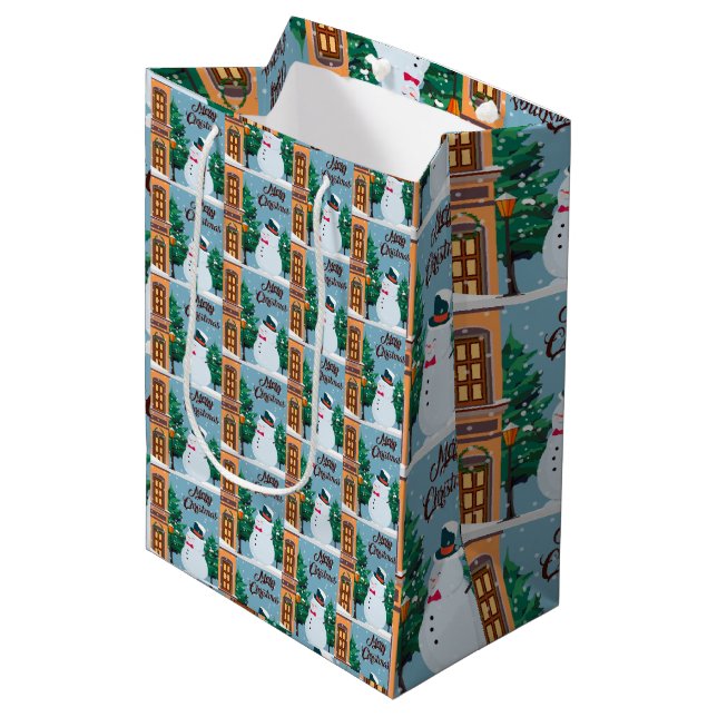 Merry Christmas Medium Gift Bag (Front Angled)