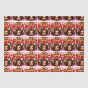 Merry Christmas Melanin Women Black Girl Magic Mrs Tissue Paper