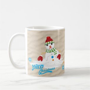 merry christmas melting snowman coffee mug