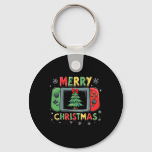 Merry Christmas Men Boys Kids Gaming Gamer Xmas Fu Keychain