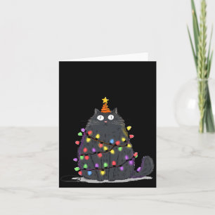 Merry Christmas Meowy Cats Tree Lovers Cute Catmas Card