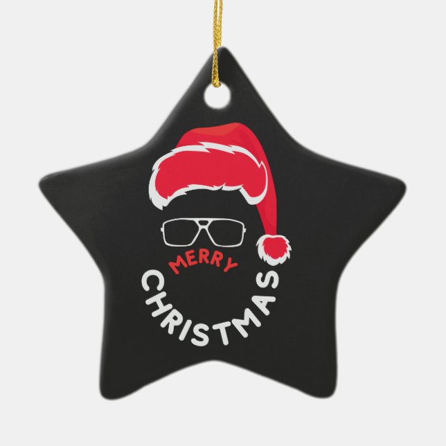 Merry Christmas, Merry & Bright             Ceramic Ornament (Front)