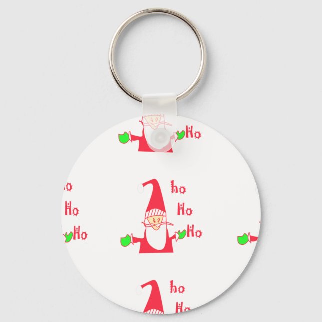 Merry Christmas Merry Christmas Funny Santa Hohoho Keychain (Front)