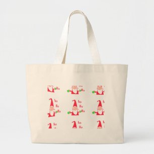 Merry Christmas Merry Christmas Funny Santa Hohoho Large Tote Bag