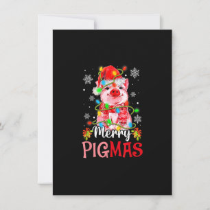 Merry Christmas Merry Pigmas Cute Pig Funny Xmas_1 Invitation