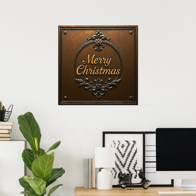 Merry Christmas metal sign  (Home Office)