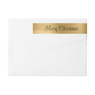 Merry Christmas Metallic Gold Wrap Around Label