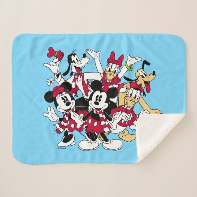 Merry Christmas | Mickey & Friends Joyful Holiday Sherpa Blanket (Front (Horizontal))