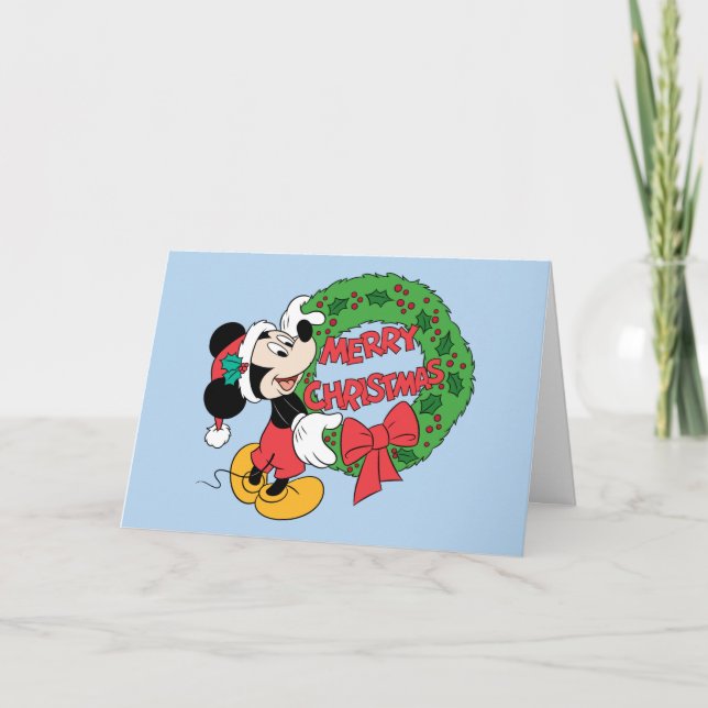 Merry Christmas | Mickey Mouse Holiday Wreath (Front)