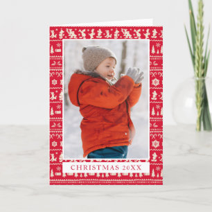 Merry Christmas   Mickey Mouse Snowflake Pattern Holiday Card