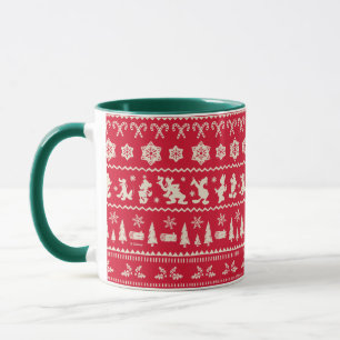 Merry Christmas Mickey Mouse Snowflake Pattern Mug