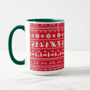 Merry Christmas Mickey Mouse Snowflake Pattern Mug