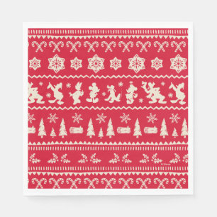Merry Christmas   Mickey Mouse Snowflake Pattern Napkin