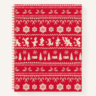 Merry Christmas   Mickey Mouse Snowflake Pattern Notebook