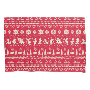Merry Christmas   Mickey Mouse Snowflake Pattern Pillowcase