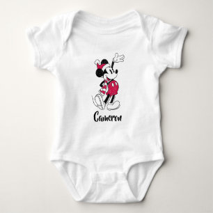 Merry Christmas   Mickey Mouse Vintage Santa Claus Baby Bodysuit