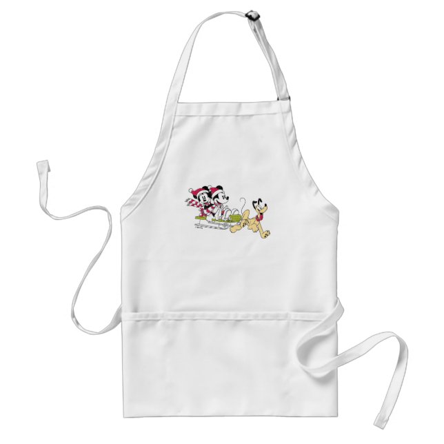 Merry Christmas | Mickey Mouse Winter Sled Standard Apron (Front)