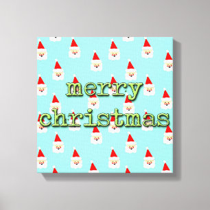merry christmas mid century modern santa claus canvas print