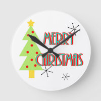 merry christmas mid century modern tree red blue