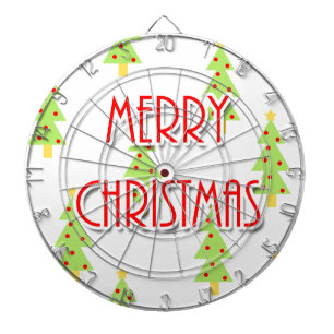 merry christmas mid century modern trees dartboard