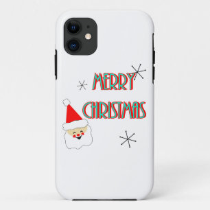 merry christmas mid century santa claus iPhone 11 case